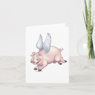 Wenn Schweine notecard fliegen Karte