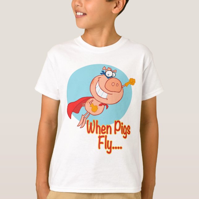 wenn Schweine Superhelden fliegen, die Schweinefle T-Shirt (Vorderseite)