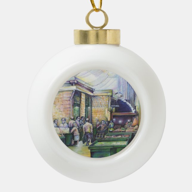 Wenn sich Kunstleuchten bilden, dann wird Grace es Keramik Kugel-Ornament (Vorderseite)