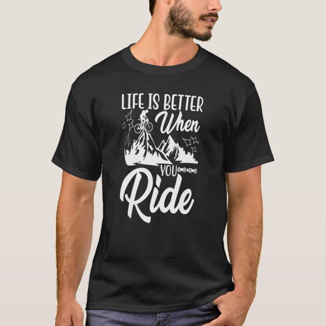 Wenn Sie auf dem Mountainbike-Trail fahren T-Shirt (Vorderseite)