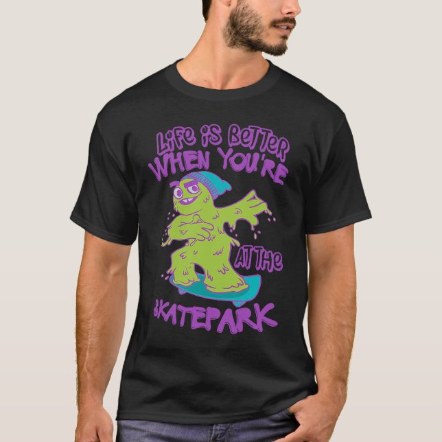 wenn Sie auf einem coolen Retro-gedreht Skateboard T-Shirt (Vorderseite)