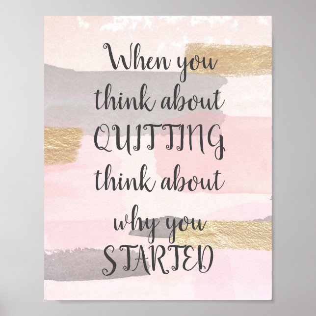 WENN SIE DARÜBER NACHDENKEN - Pink Gold Quote Poster (Vorne)