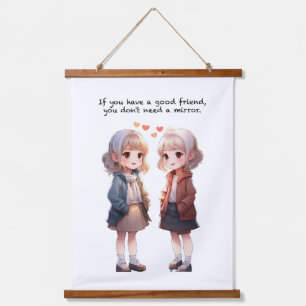 wenn Sie einen guten Freund haben Wandteppich Mit Holzrahmen