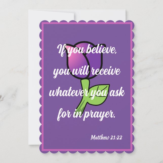 Wenn Sie glauben, erhalten Sie Matthew 21:22 Karte (Vorderseite)