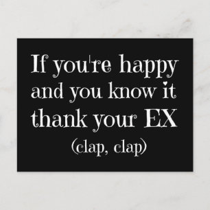 Wenn Sie glücklich Funny Zitat Postkarte