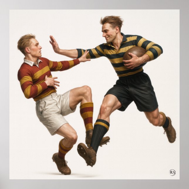 Wenn Sie hoch gehen - Vintager Rugby-Druck Poster (Vorne)