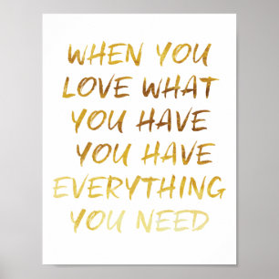 Wenn Sie Imitate Liebe Gold Foster Poster