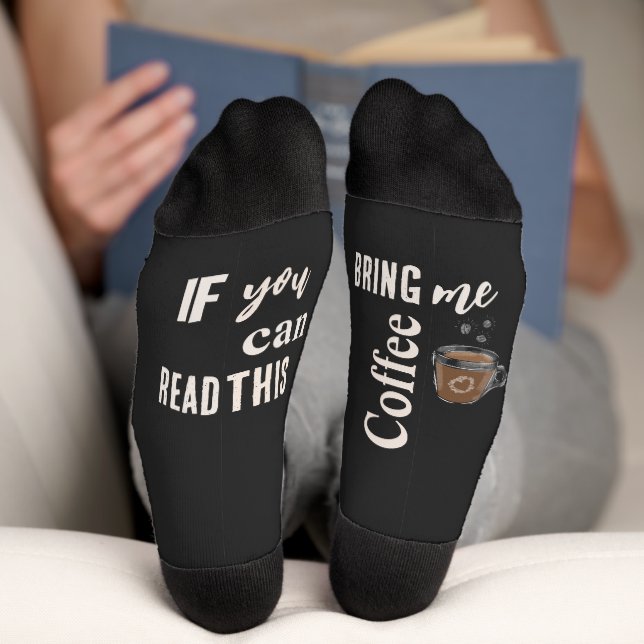 Wenn Sie lesen können, bringen Sie mir Kaffee - lu Socken (Unterseite)
