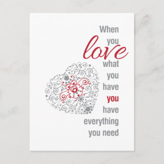 Wenn Sie Liebe haben, was Sie haben - inspirierend Postkarte