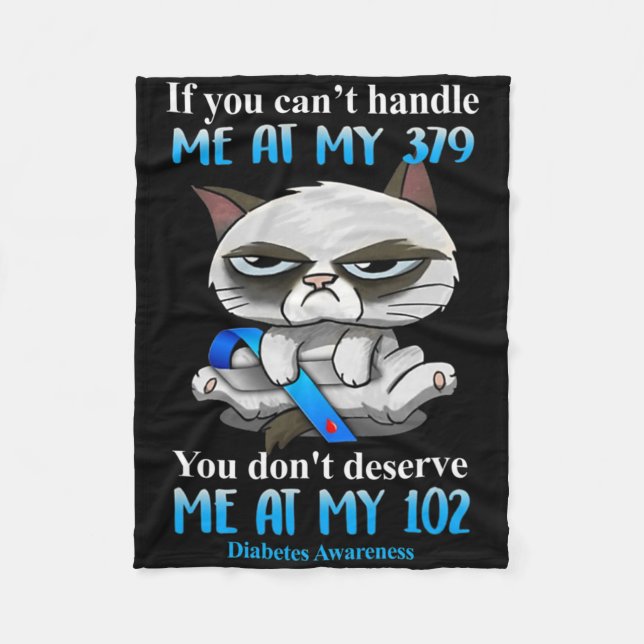 Wenn Sie mich bei meinem 379 Katzendiabetes-Awar n Fleecedecke (Vorderseite)
