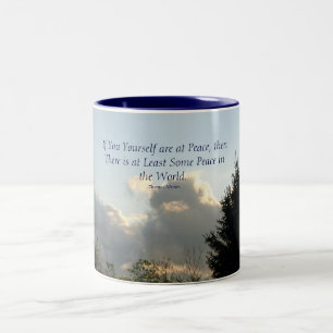 Wenn Sie sich am Frieden sind, dann… Zweifarbige Tasse