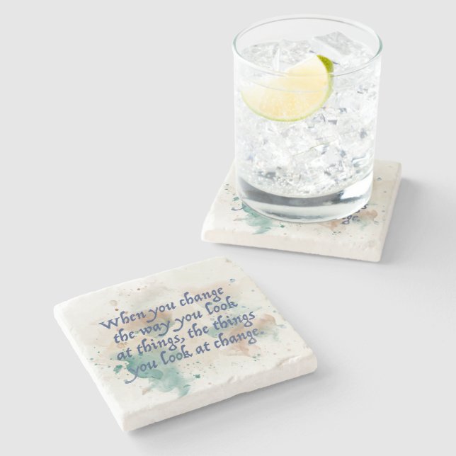 Wenn Sie Wasserfarbe ändern Inspiration Steinuntersetzer (Seitenansicht)