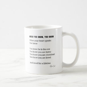 Wenn Sie wissen, Liebe Gedicht Kaffee Tasse schwar