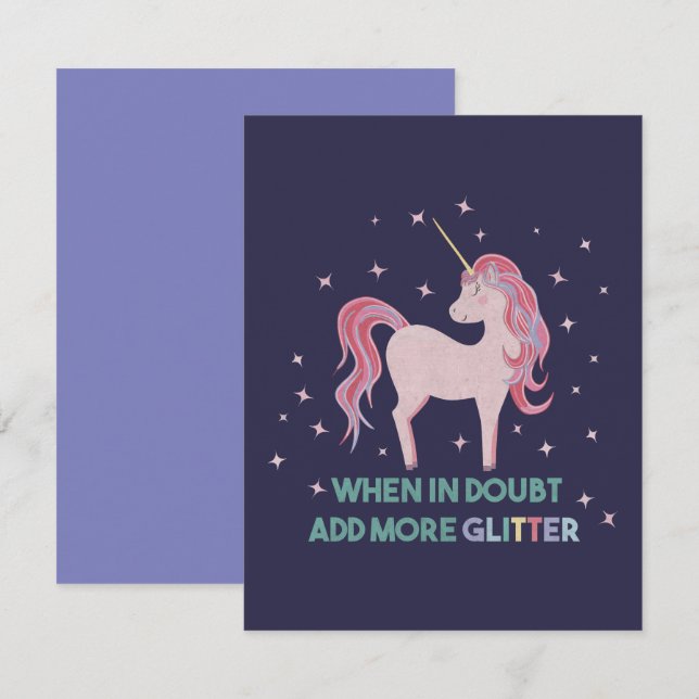 Wenn Sie Zweifel haben, fügen Sie mehr Glitzer hin Mitteilungskarte (Vorne/Hinten)
