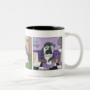 Wenn Spinnen-Angriff - Katzen-Tasse Zweifarbige Tasse