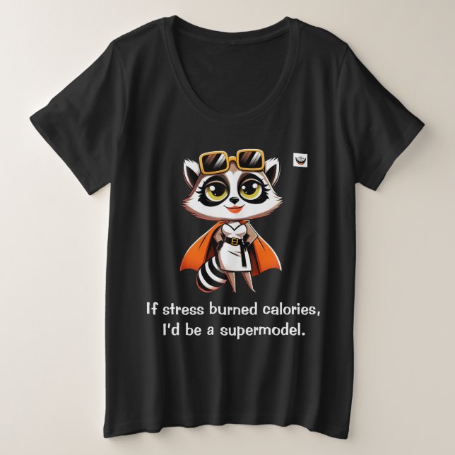 Wenn Stress Kalorien verbrannt Große Größe T-Shirt (Design vorne)