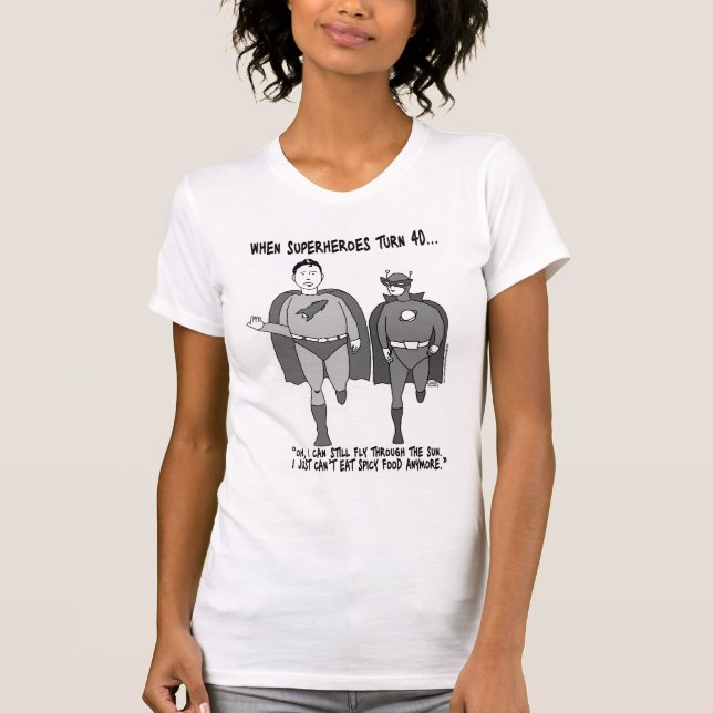 Wenn Superheroes den 40 Damen-Petite T - Shirt (Vorderseite)