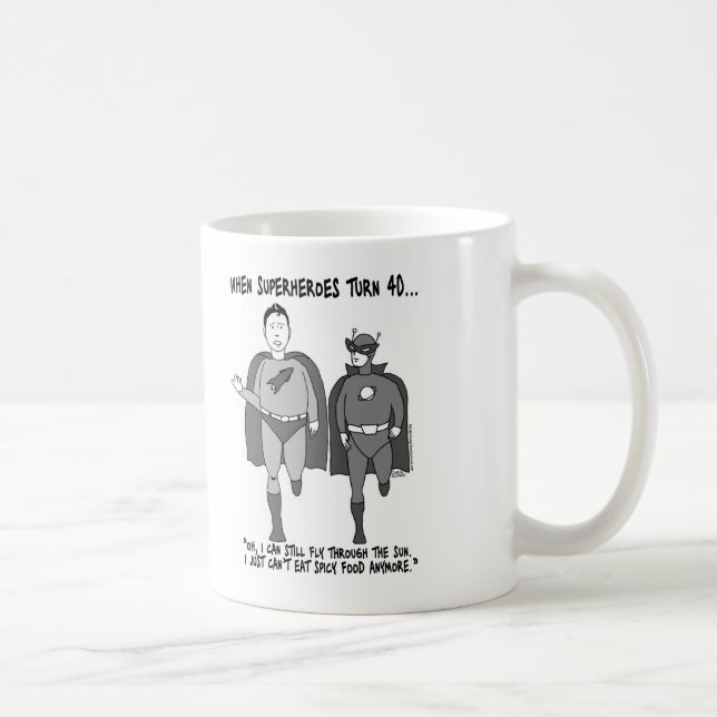 Wenn Superheroes die 40 Klassiker-Tasse drehen Kaffeetasse (Rechts)