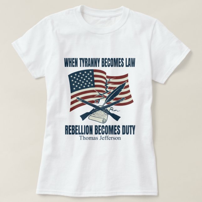 Wenn Tyrannei zum Gesetz wird T-Shirt – Thomas Jef (Design vorne)
