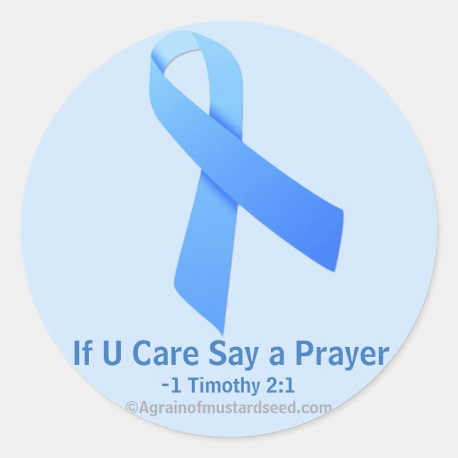 Wenn U Care sagen, ein Gebet Prostata Ribbon Runder Aufkleber (Vorderseite)