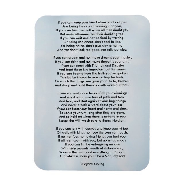 Wenn von Rudyard Kipling Magnet (Vertikal)