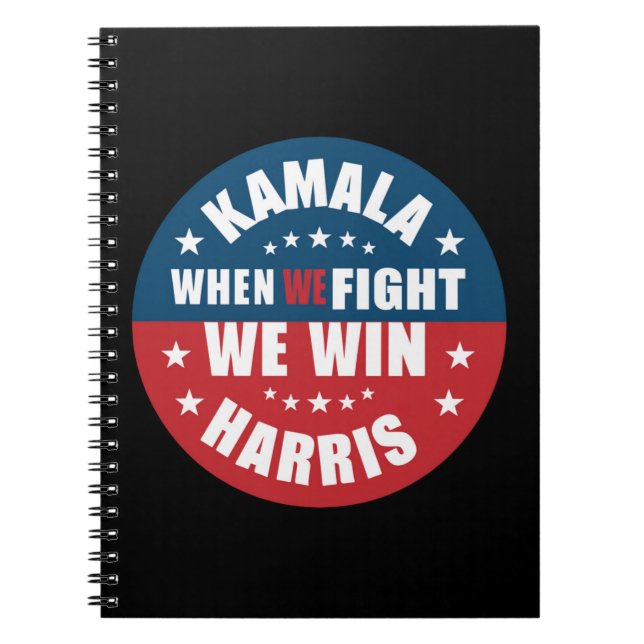 Wenn We Fight We Win 2024 Kamala Harris USA Notizblock (Vorderseite)