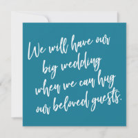 Wenn wir die Mosaik Blue-Hochzeitkarte umarmen kön