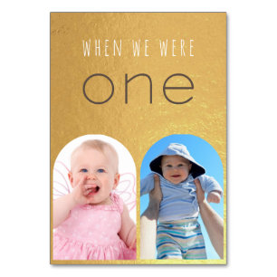 Wenn wir eins waren Faux-Gold-Foto-Torbogen-Hochze Tischnummer