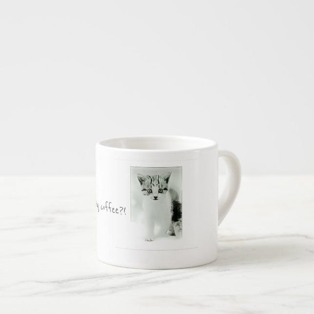 Wenn wir Kaffee Kätzchenespresso-Tasse habend sind Espressotasse (Vorderseite Rechts)