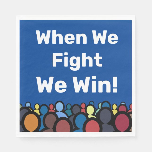 Wenn wir kämpfen gewinnen wir Harris Walz Serviette (Vorderseite)