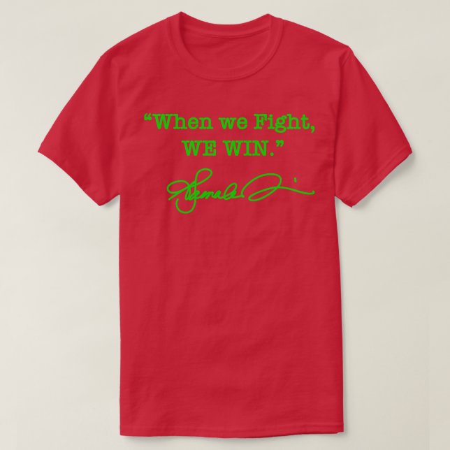 Wenn wir kämpfen gewinnen wir Kamala braune Signat T-Shirt (Design vorne)