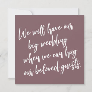 Wenn wir Mauve verspätete Hochzeitskarte umarmen k Einladung