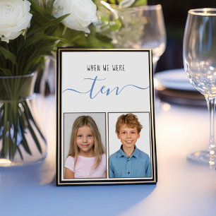 Wenn wir zehn Kinder waren Fotos Blaue Schrift Hoc Tischnummer