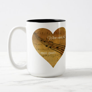 Wenn Wörter versagen, spricht Musik Zweifarbige Tasse