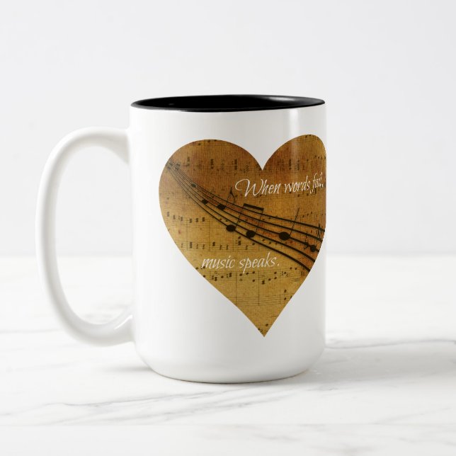 Wenn Wörter versagen, spricht Musik Zweifarbige Tasse (Links)