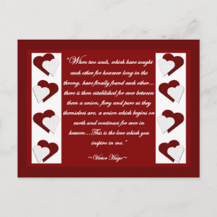 Wenn zwei Soule... Victor Hugo Quote Postcard Postkarte