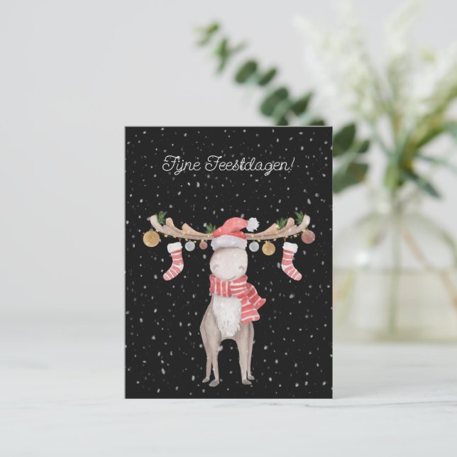 Wenskaart (10,8 x 14,2 cm) - Fijne Feestdagen Postkarte (Stehend Vorderseite)