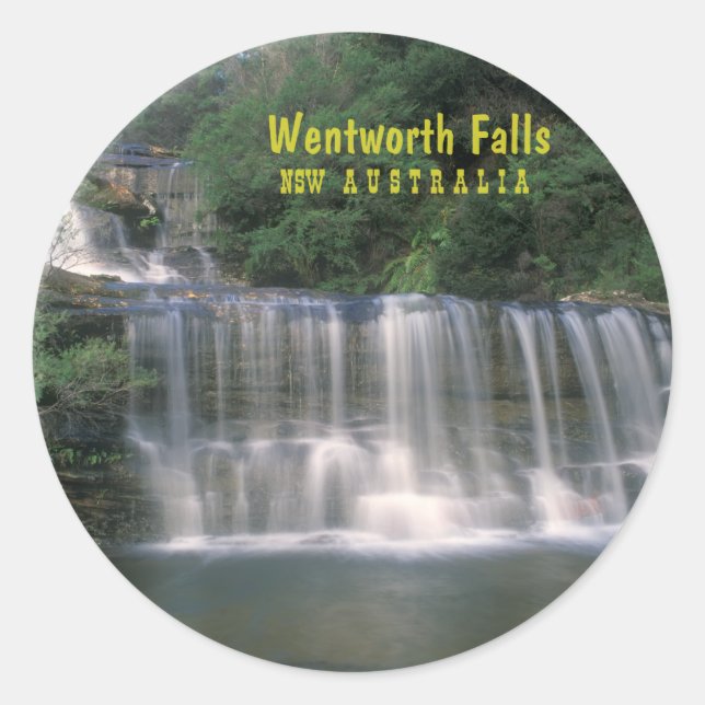 Wentworth Falls. Australia Runder Aufkleber (Vorderseite)