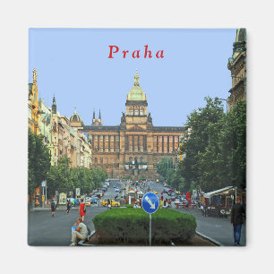 Wenzelsplatz und das Nationalmuseum in Prag Magnet