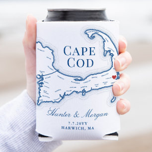 Wequassett Resort Cape Cod Map Gastgeschenk Hochze Dosenkühler