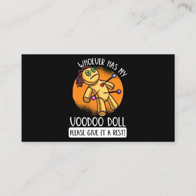 Wer auch immer meine Voodoo-Puppe hat, gibt ihm ei Visitenkarte (Vorderseite)