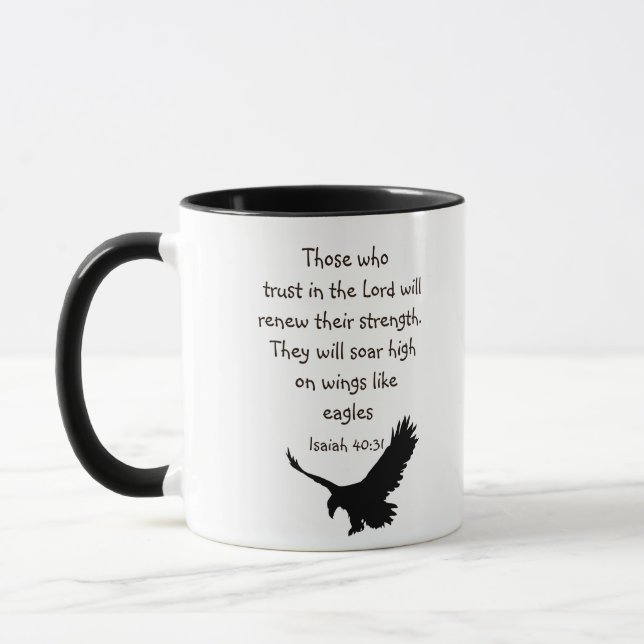 Wer auf die Lord Scripture Inspiration vertraut Tasse (Links)