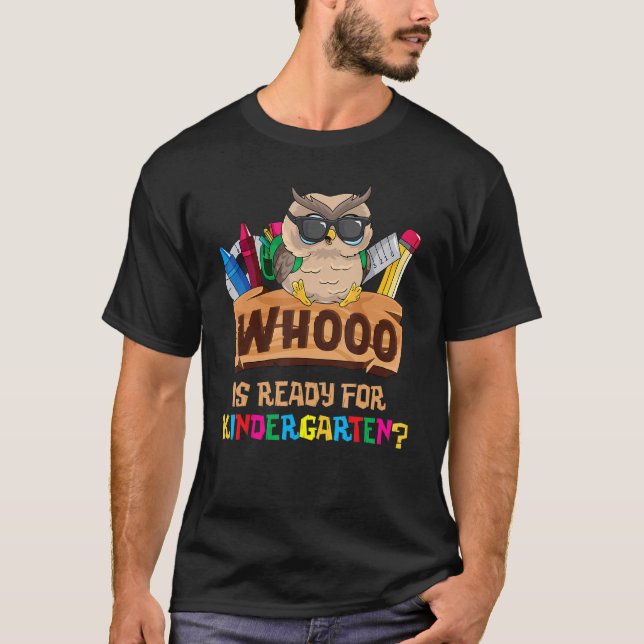 Wer bereit ist für Kindergartenschüssel zurück zur T-Shirt (Vorderseite)