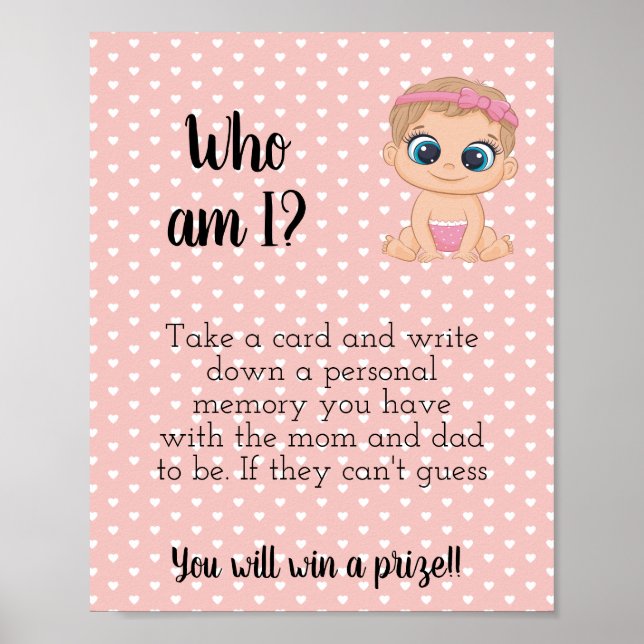 Wer bin ich? Baby Mädchen Poster (Vorne)