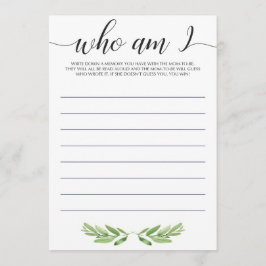 Wer bin ich Baby Shower Game Gender Neutral