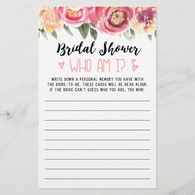 Wer bin ich Brautparty oder Hen Party (Vorderseite)