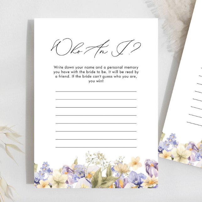 Wer bin ich Lila Brautparty-Spieler (Von Creator hochgeladen)