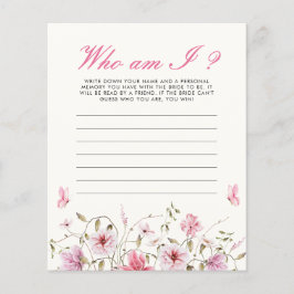 Wer bin ich Schmetterlinge Brautparty Game