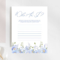Wer bin ich trostlos Blue Floral Brautparty Game