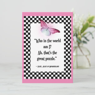 Wer bin ich? Wonderland Alice Zitat Karte